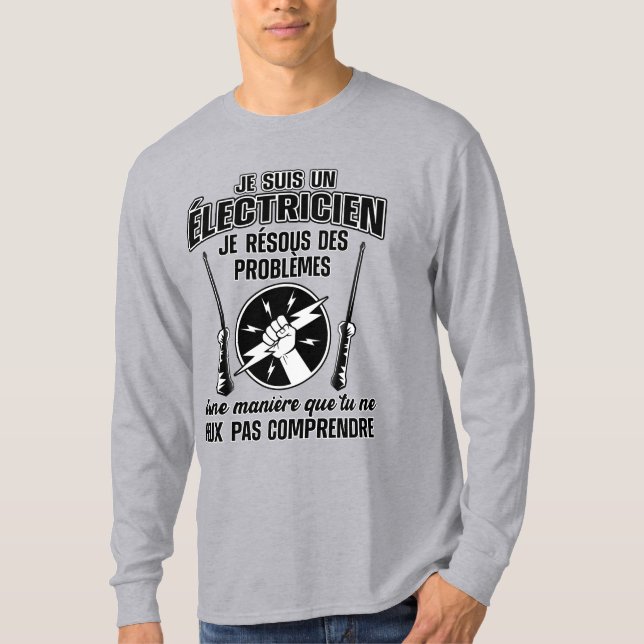 Camiseta T-shirt Humour électricien (Anverso)