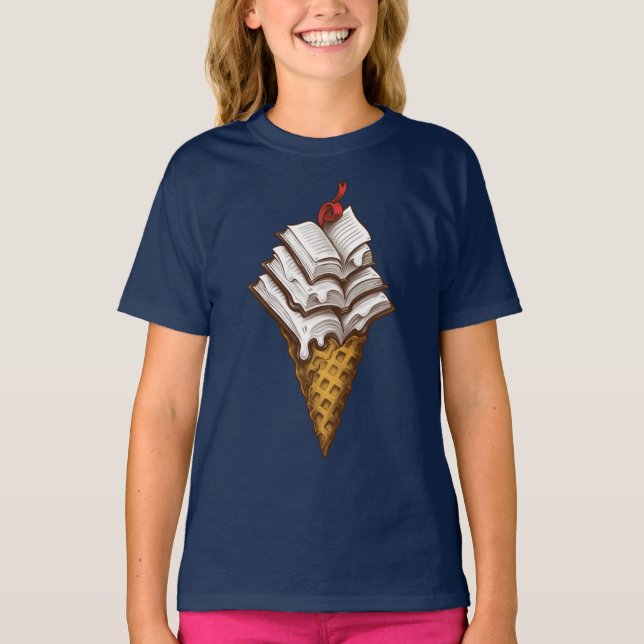Camiseta T-shirt Ice Cream Books (Anverso)