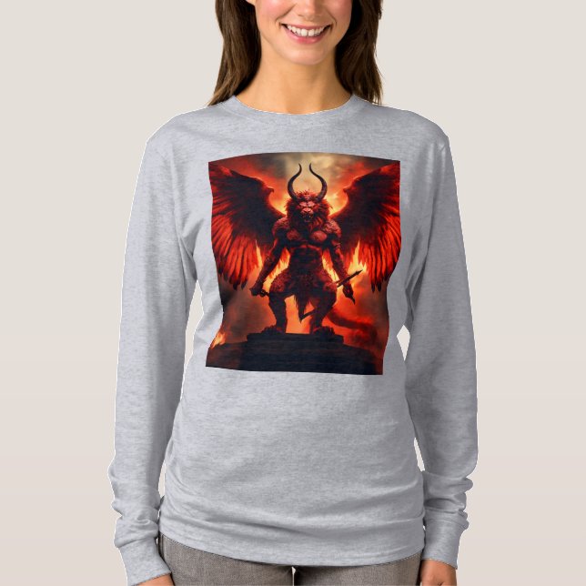 Camiseta T-Shirt Infernal Winged Warrior – Fiery Demon King (Anverso)