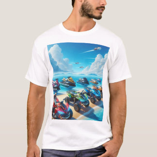 Camiseta T-Shirt  Jet Skis Waver Runners, and ATVs Beach