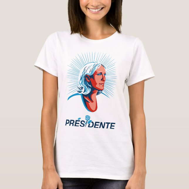 CAMISETA T-SHIRT MARINE LE PEN PRESIDENTE (Anverso)