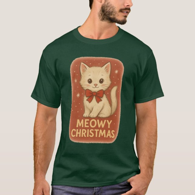 Camiseta T-Shirt Meowy Christmas (Anverso)