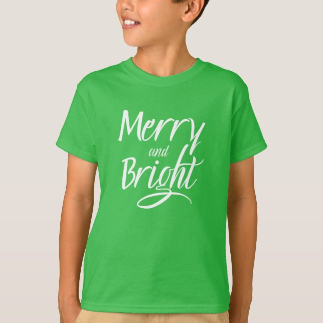 Camiseta T-Shirt : Merry and Bright (green) (Anverso)
