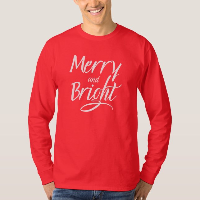 Camiseta T-Shirt : Merry and Bright (red cardinal) (Anverso)