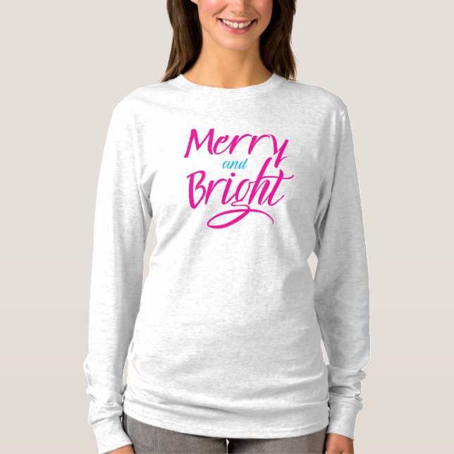 Camiseta T-Shirt : Merry and Bright (white ash) (Anverso)
