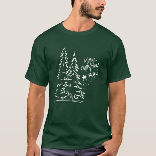 Camiseta T-Shirt : Merry Christmas (green) (Anverso)