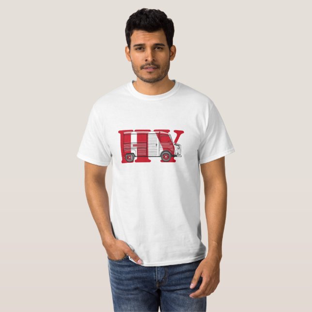Camiseta T-shirt met Citroën HY bus rood tekst (Anverso completo)