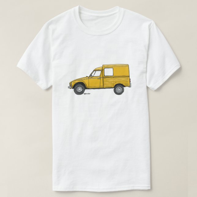 Camiseta T-shirt met gele Citroën Acadiane (Diseño del anverso)