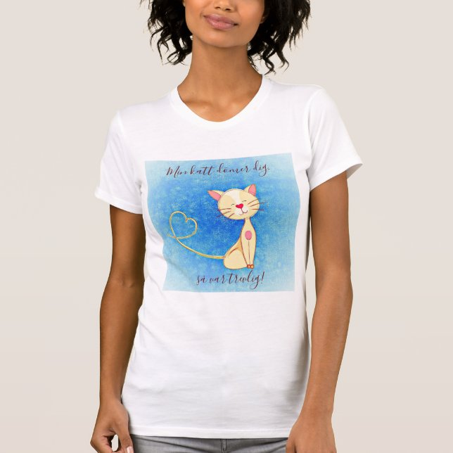 Camiseta T-shirt Min katt dömer dig, så var trevlig! (Anverso)