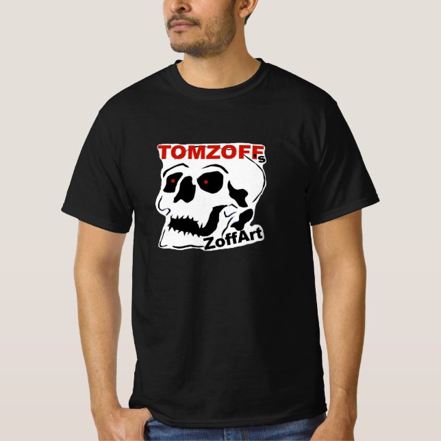 Camiseta T-Shirt mit Schädel plus Text: "TOMZOFF's ZoffArt" (Anverso)