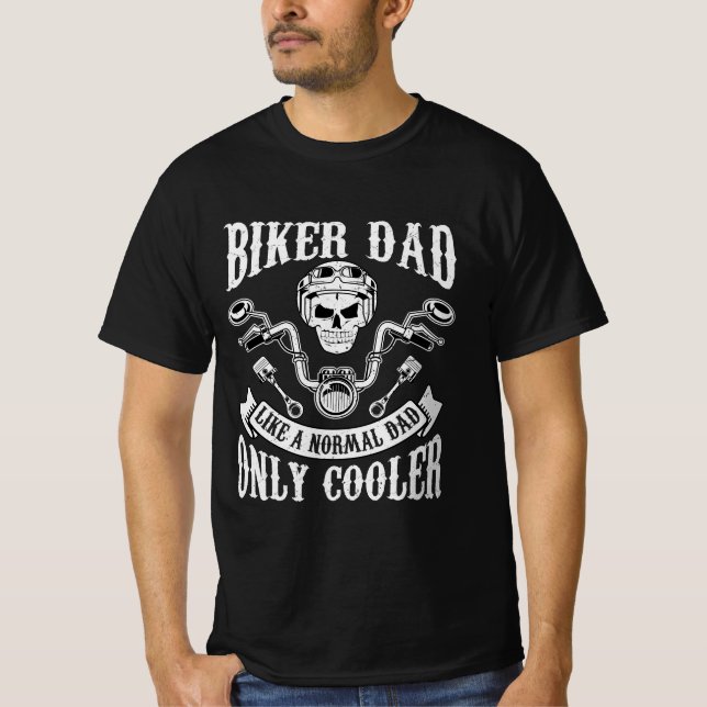 Camiseta T-Shirt Moto, Biker Dad Like a Normal (Anverso)