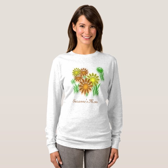 Camiseta T-shirt - Neon Flowers with text (Anverso completo)