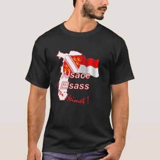 Camiseta T-shirt noir "Alsace Elsass unsri Heimet"