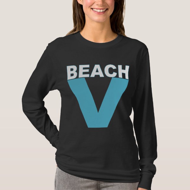 Camiseta T-shirt noir femme manches longues VIRGINIA BEACH (Anverso)