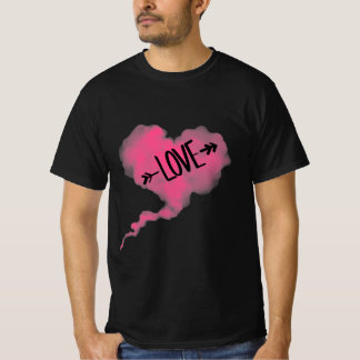Camiseta T-shirt Nuage rose cœur 