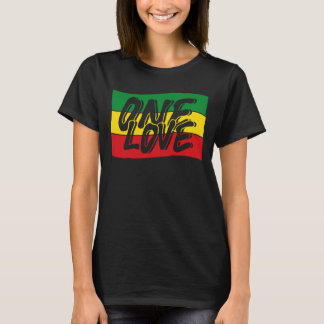 Camiseta T-shirt One Love Drapeau Reggae Rasta