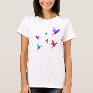 Camiseta T-shirt origami hummingbirds