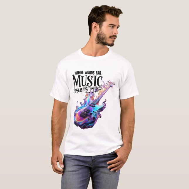 Camiseta T-Shirt para hombres música de inspiración guitarr (Anverso completo)