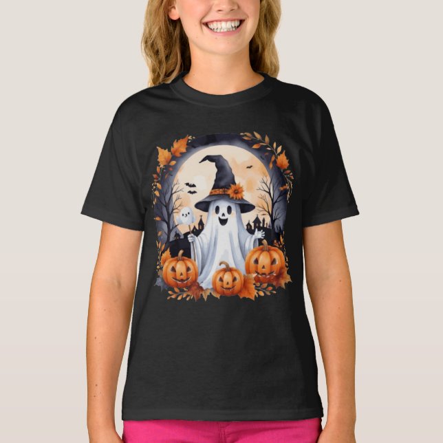 Camiseta T-shirt pour femmes: Halloween fantôme (Anverso)