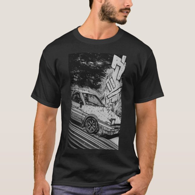 Camiseta T-Shirt Premium de deriva de D Toyota Inicial AE86 (Anverso)