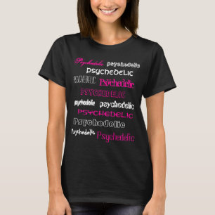 Camiseta T-Shirt Psychedelic rosa y blanco