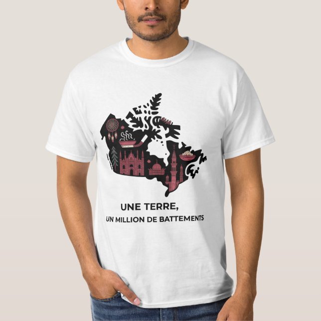 Camiseta T-Shirt Québécois: Mosaïque Unie d'Érable  (Anverso)