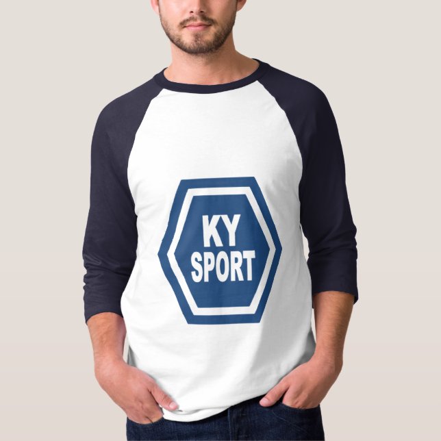 Camiseta T-shirt raglan blanc marine  KENTUCKY SPORT (Anverso)