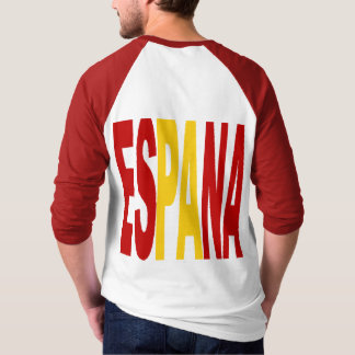Camiseta T-shirt raglan blanc rouge dos homme ESPANA