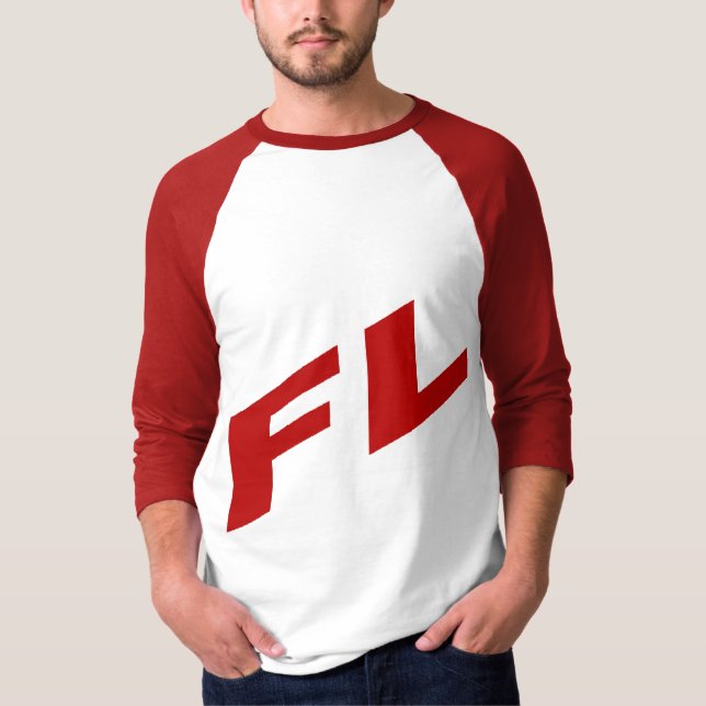 Camiseta T-shirt raglan blanc rouge  FLORIDA (Anverso)