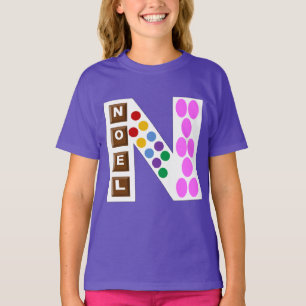 Camiseta T-shirt raglán gris/negro NOEL BONBONS CHOCOLAT