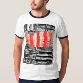 Camiseta T-Shirt – Red Pulse Abstract Design