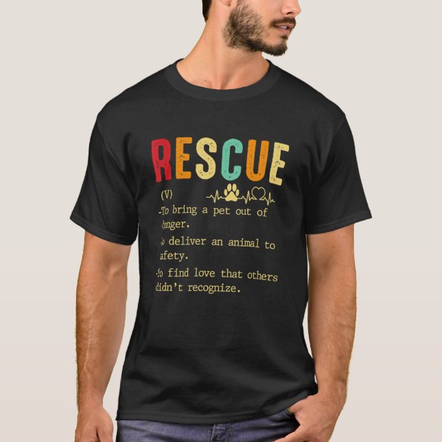 Camiseta T-Shirt Rescue Para Sacar A Un Mascota Del Peligro (Anverso)