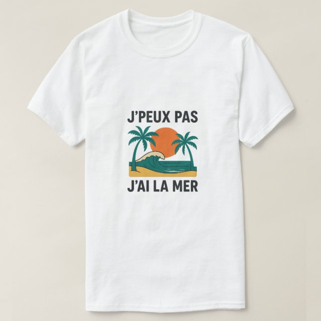 Camiseta T-shirt rétro plage – Vacances & Été (Diseño del anverso)