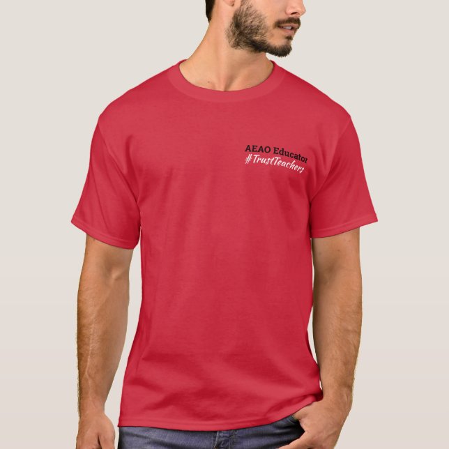 Camiseta T-Shirt (rojo), educador de AEAO (Anverso)