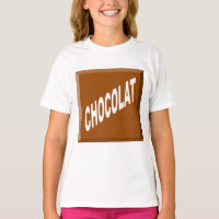 T-shirt Ruffle blanco muchachas Diseño CHOCOLATE