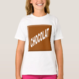 Camiseta T-shirt Ruffle blanco muchachas Diseño CHOCOLATE