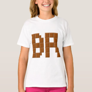 Camiseta T-shirt Ruffle para muchachas BR BRASIL CHOCOLATE
