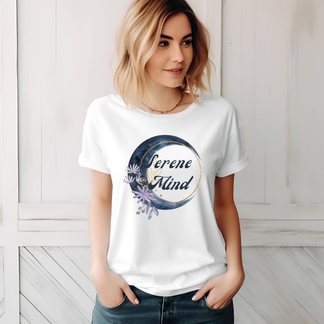 Camiseta T-shirt Serene Mind avec motif floral lunaire (Subido por el creador)