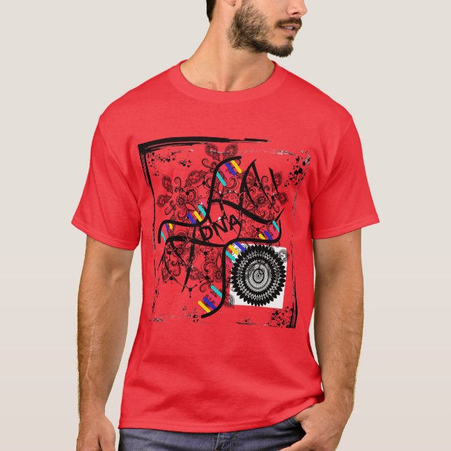Camiseta T-Shirt significa hélice de ADN rojo (Anverso)