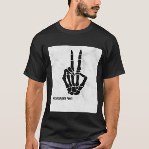CAMISETA T-SHIRT SKELETON PAZ MANO