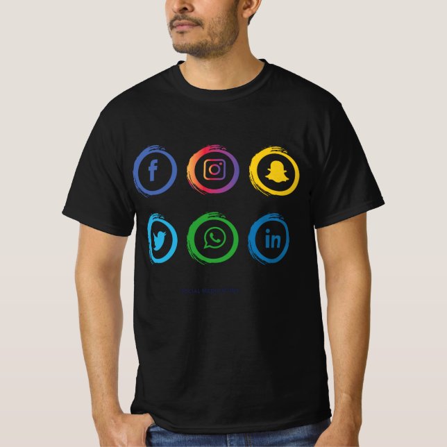 Camiseta T-shirt Social media icons (Anverso)