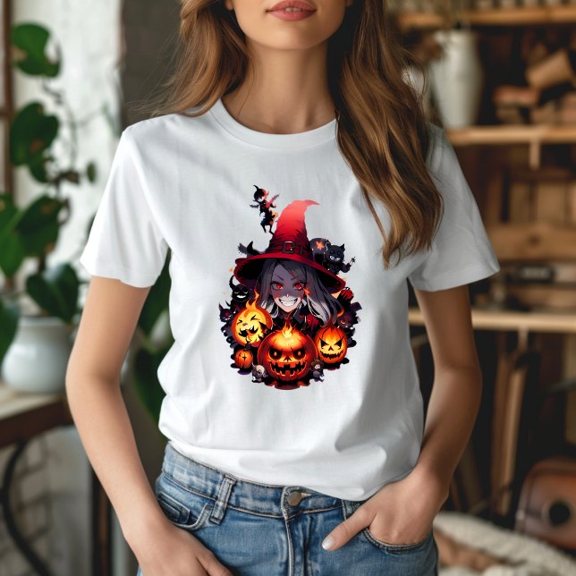 Camiseta T-shirt sorcière à la citrouille (Subido por el creador)
