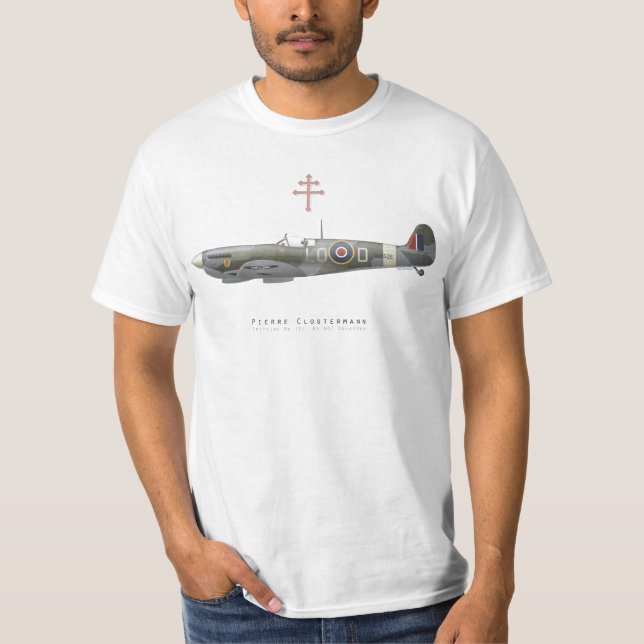 Camiseta T-Shirt Spitfire Pierre Clostermann (Anverso)