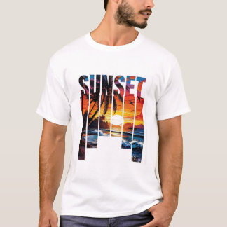 Camiseta T-Shirt "SUNSET" – Coucher de Soleil Tropical avec