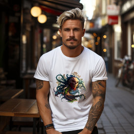 Camiseta T-shirt Tête de Mort avec Tentacules-Racines