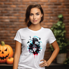 Camiseta T-shirt Tête de Sorcière en Squelette