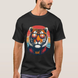 Camiseta T-shirt Tigre Stylé - Look Rétro avec Lunettes de 