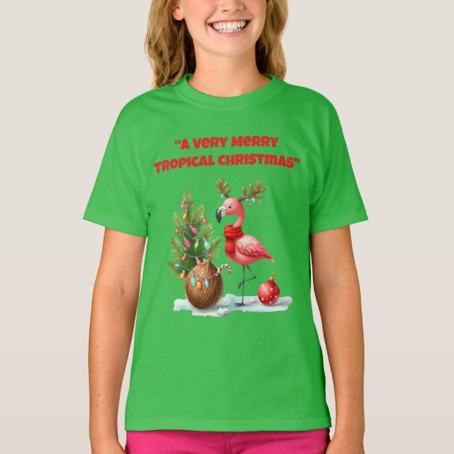 Camiseta T-Shirt -Tropical Christmas Family T Shirt (Anverso)
