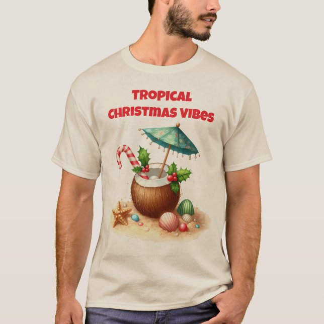 Camiseta T-Shirt-Tropical Christmas Family T Shirt (Anverso)