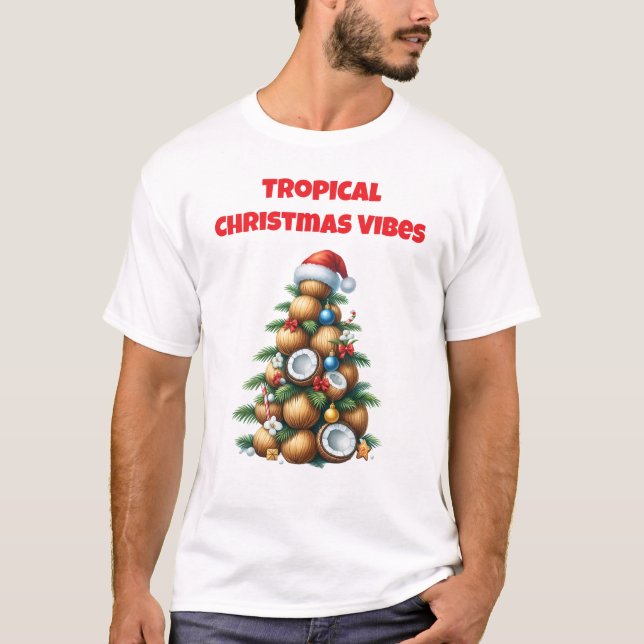 Camiseta T-Shirt-Tropical Christmas Family T-Shirts (Anverso)